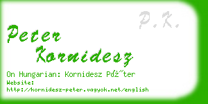 peter kornidesz business card